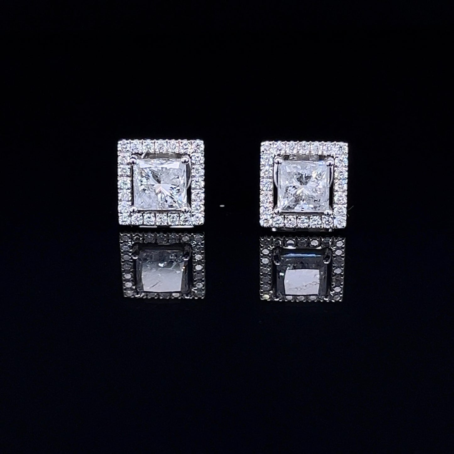 1.1CT Princess Cut Diamond Studs (ARJS2301)