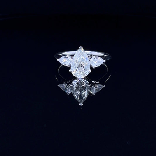 1.5 CT Pear Triology Diamond Ring (ARJS3011)
