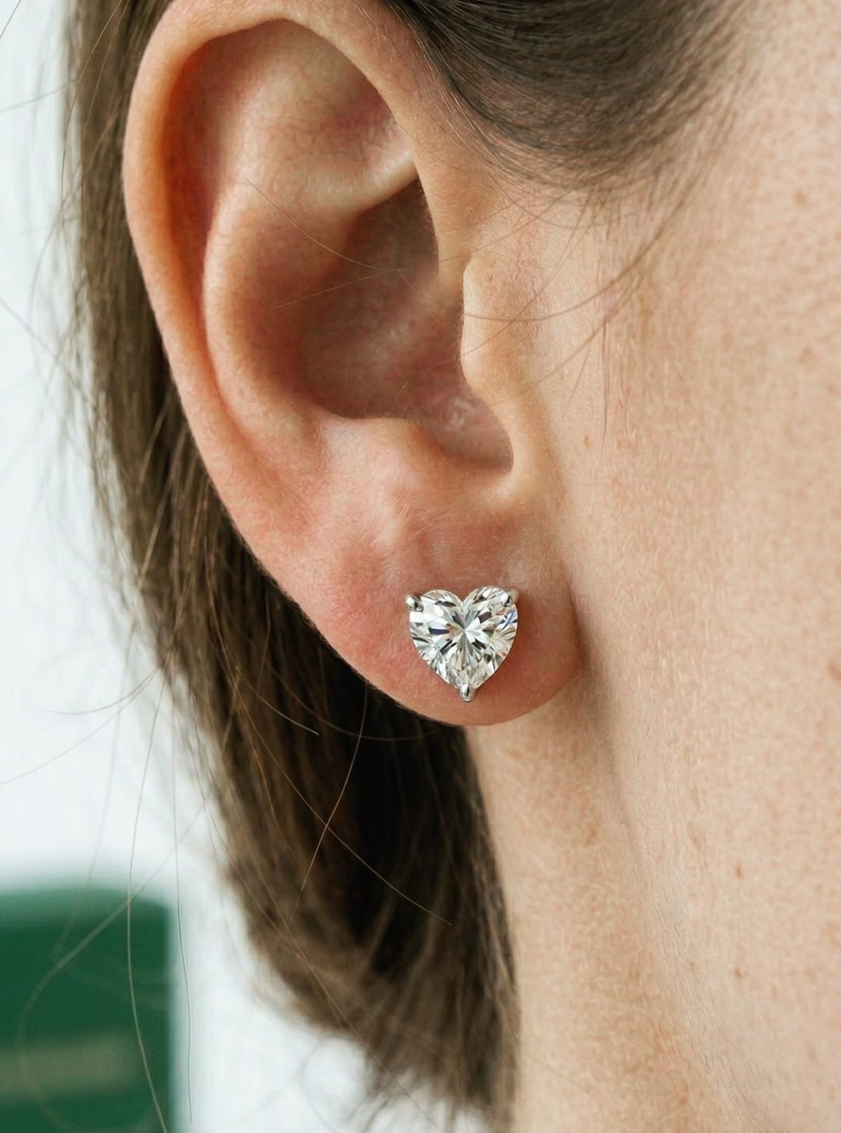 2 Carat Each Heart Diamond Studs (ARJS4274)