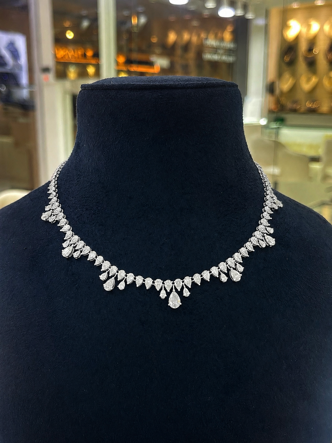 Pear Diamond Necklace (ARJS3590)