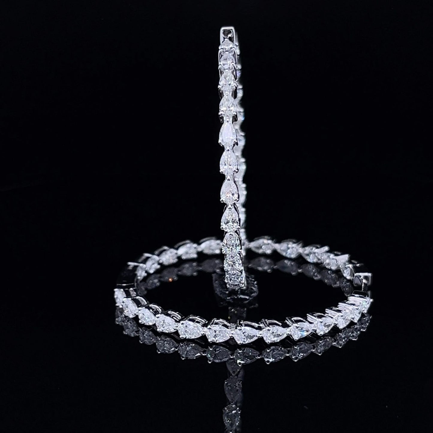 Pear Diamond Hoop Earrings (ARJS2826)