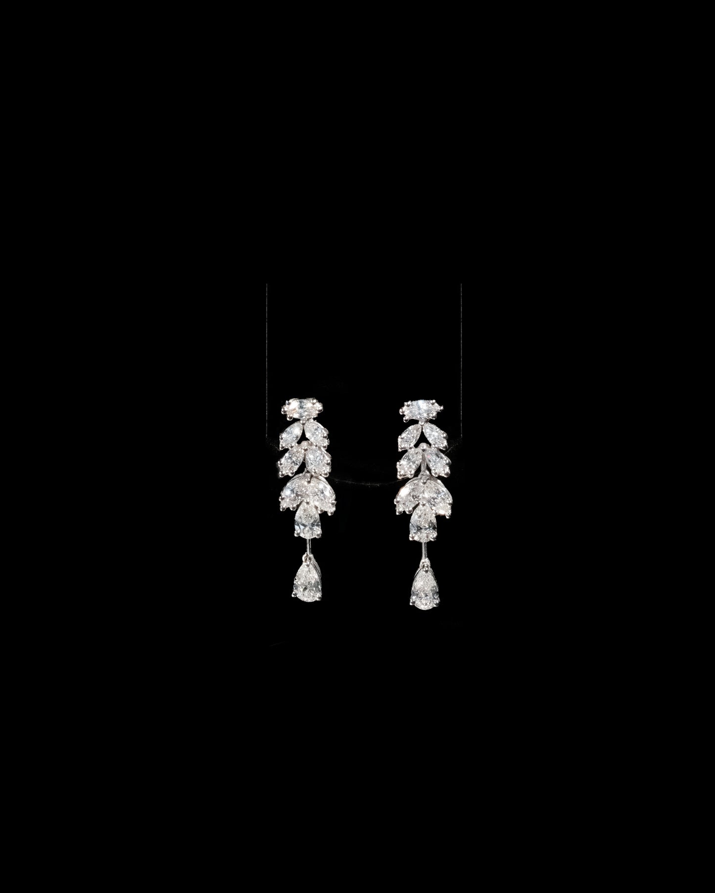 Pear & Marquise Small Diamond Dangling Earrings (ARJS3445)