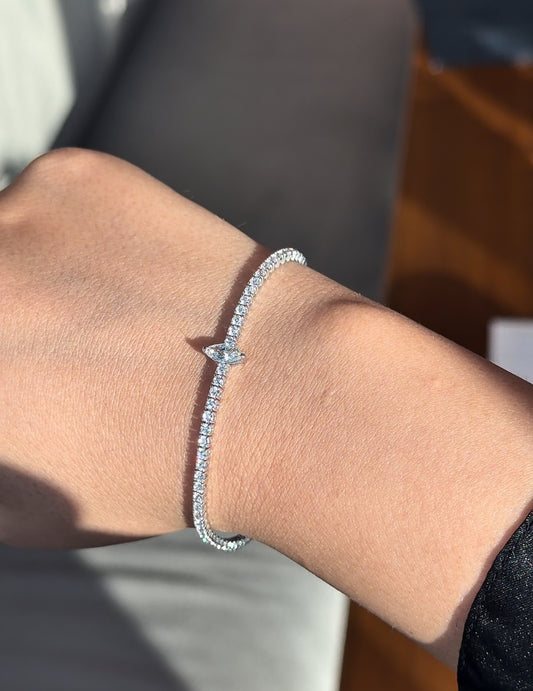 Tennis Bracelet with Marquise Centerstone (ARJS3987)