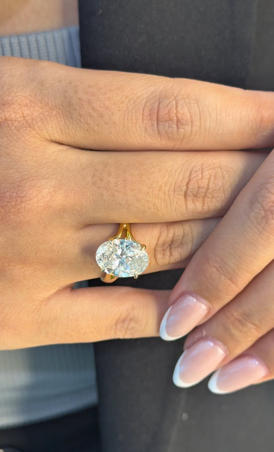 5 Carat Oval Yellow Gold Ring (ARJS4238)