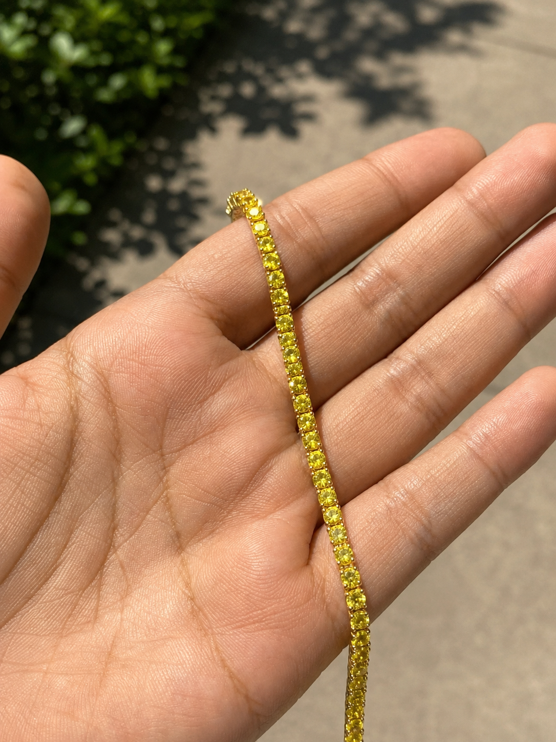 Yellow Sapphire Round Tennis Bracelet (ARJS4142)