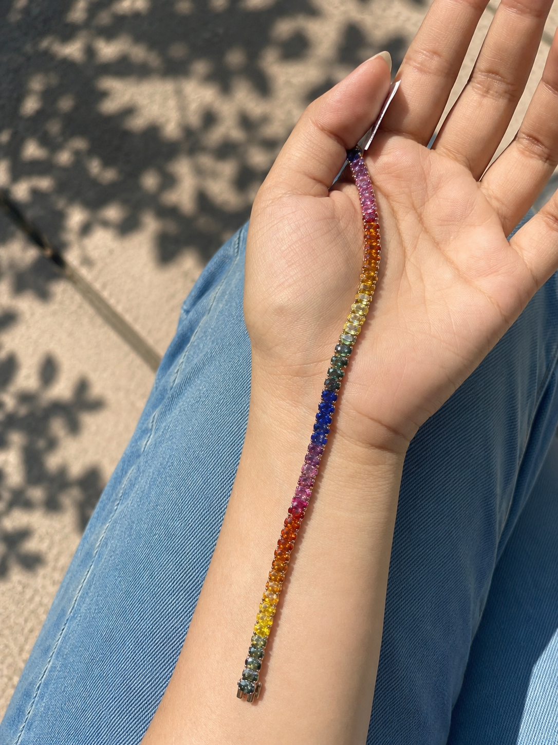 Rainbow Sapphire Tennis Bracelet (ARJS4150)
