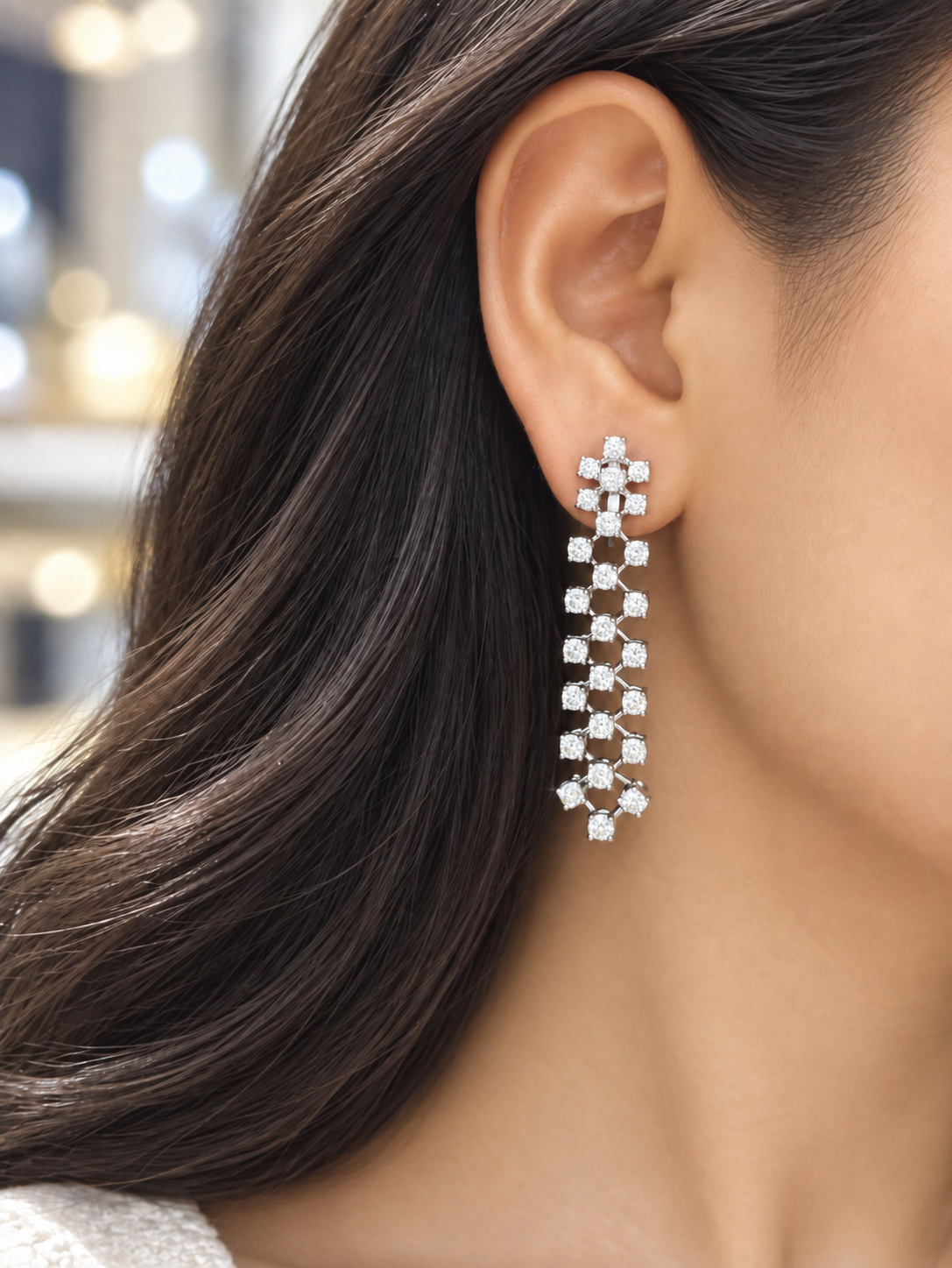 Classic Round Three Line Earring (ARJS4280)