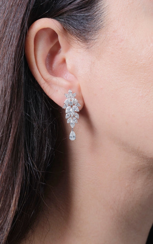 PEAR & MARQUISE DIAMOND EARRING (ARJS3444)