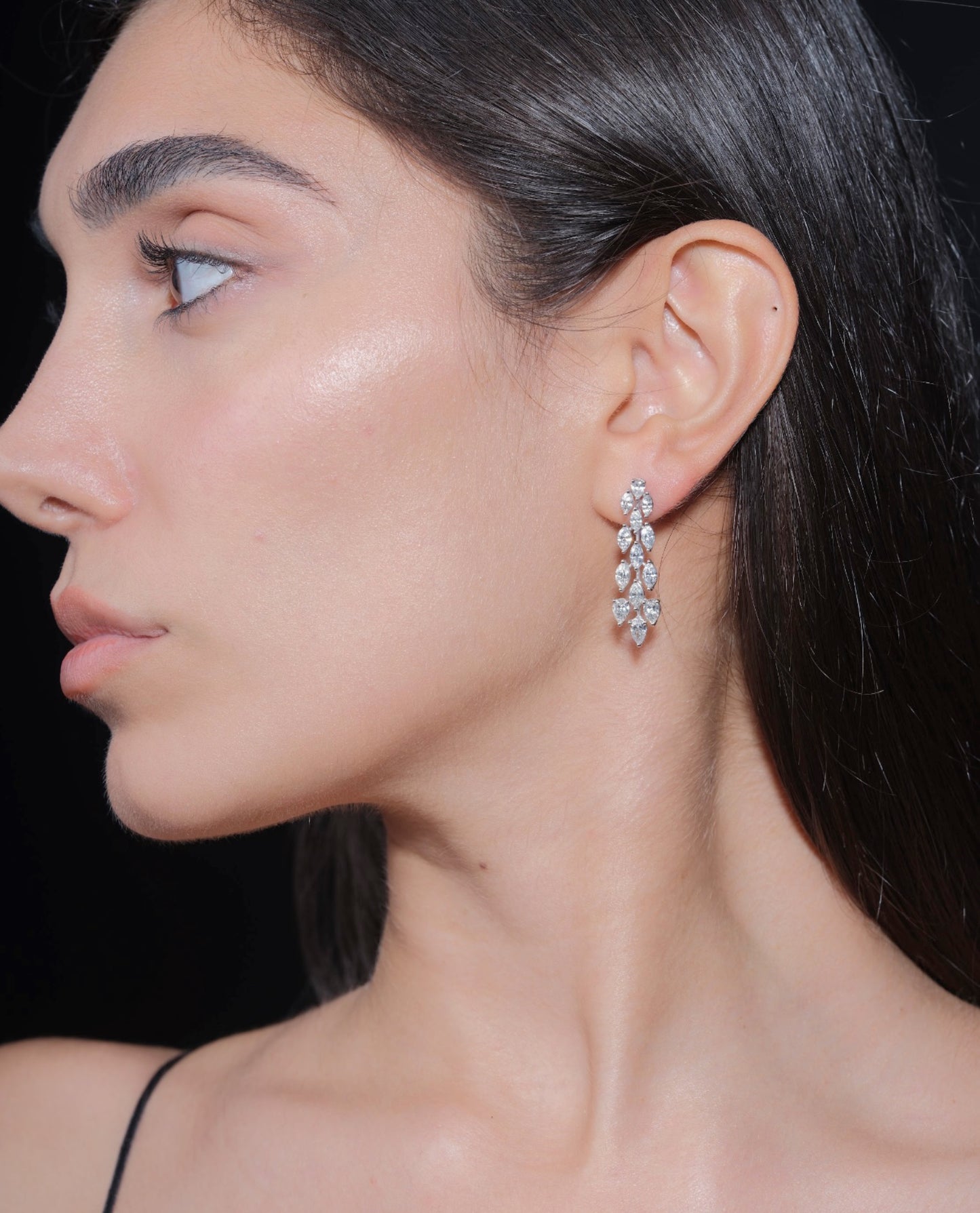 Pear & Marquise Diamond Earrings (ARJS3439)