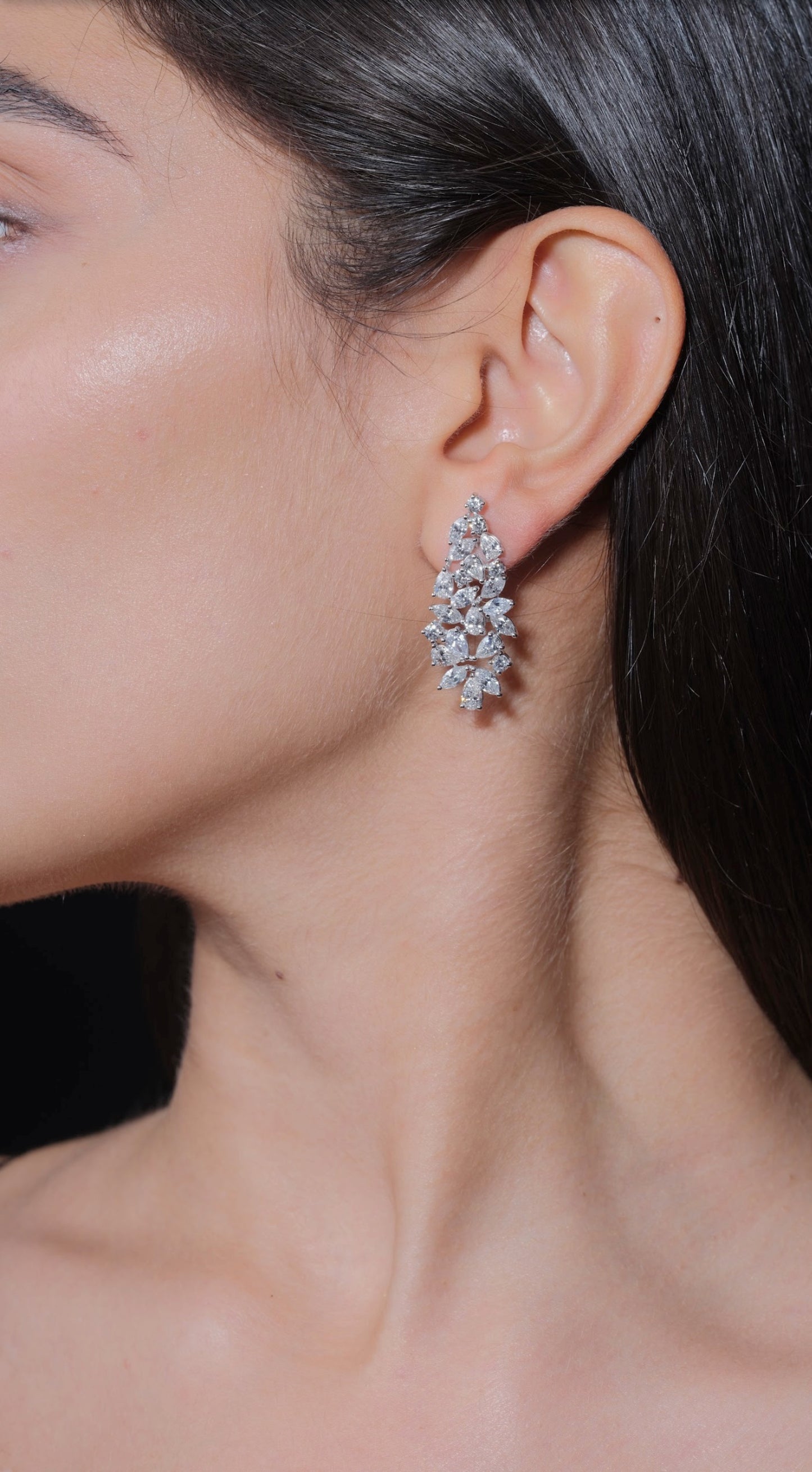 Marquise Cut Diamond Earrings ( ARJS3430)