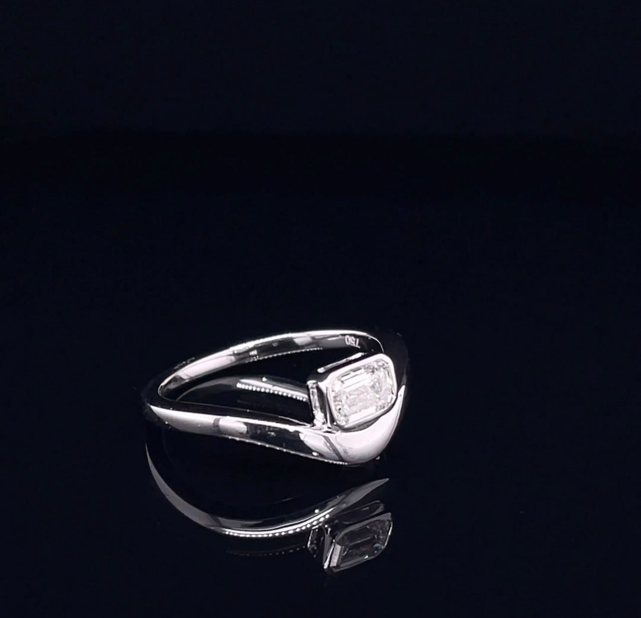 Half Carat Emerald White Gold Diamond Ring (ARJS3966)