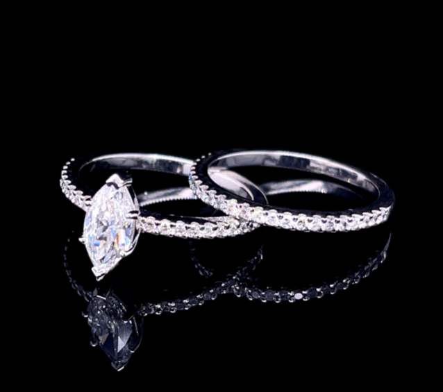 Marquise Twin Band Diamond Ring (ARJS2648)