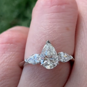 1.69 CT Pear Trilogy Diamond Ring (ARJS2657)