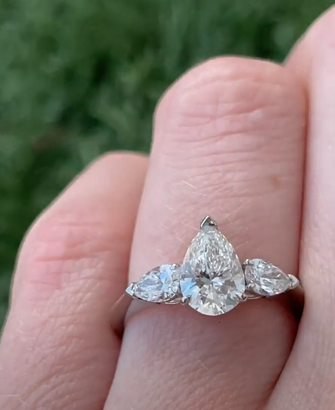 1.5 CARAT PEAR TRILOGY DIAMOND RING (ARJS4329)