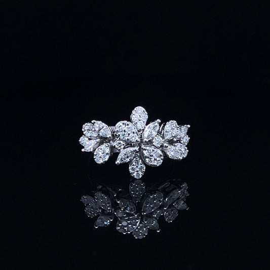 Floral Cluster Diamond Ring (ARJS2511)