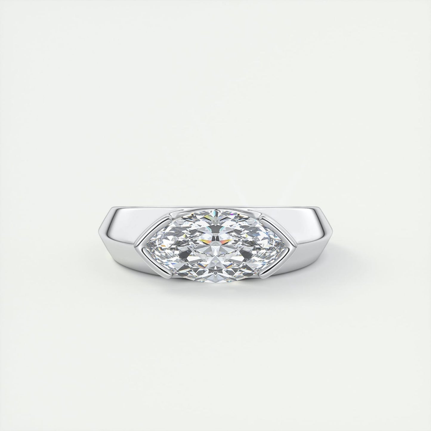 1CT Marquise Bezel Setting Diamond Ring (ARJS2846)