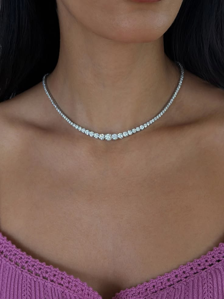 30 Pointer Classic Round Graduated Necklace (ARJS4401)