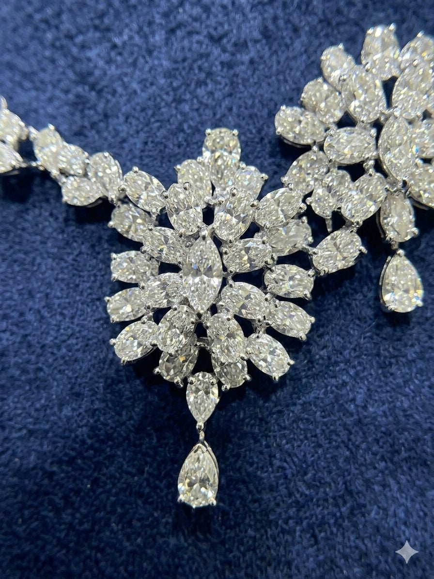 Modern Mosaic Multi-Shape Diamond Necklace (ARJS4296)