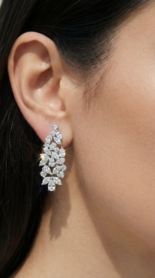 Marquise Cut Diamond Earrings ( ARJS3430)