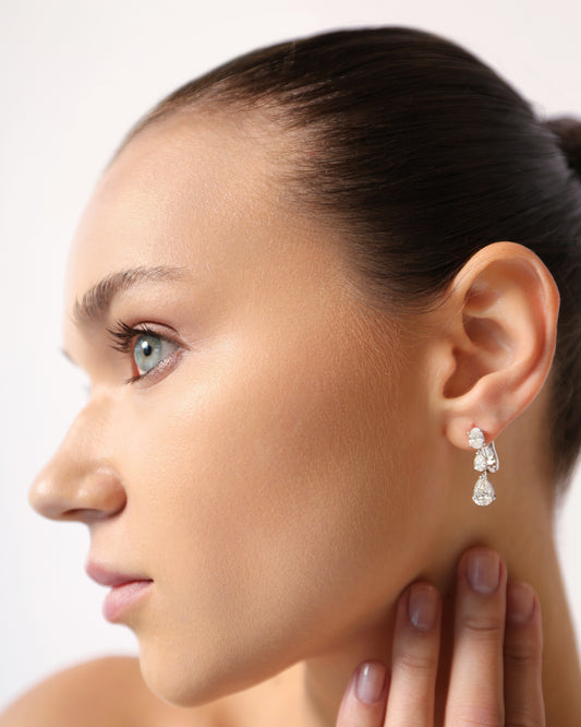 1CT Pear Each Diamond Earrings (ARJS2606)
