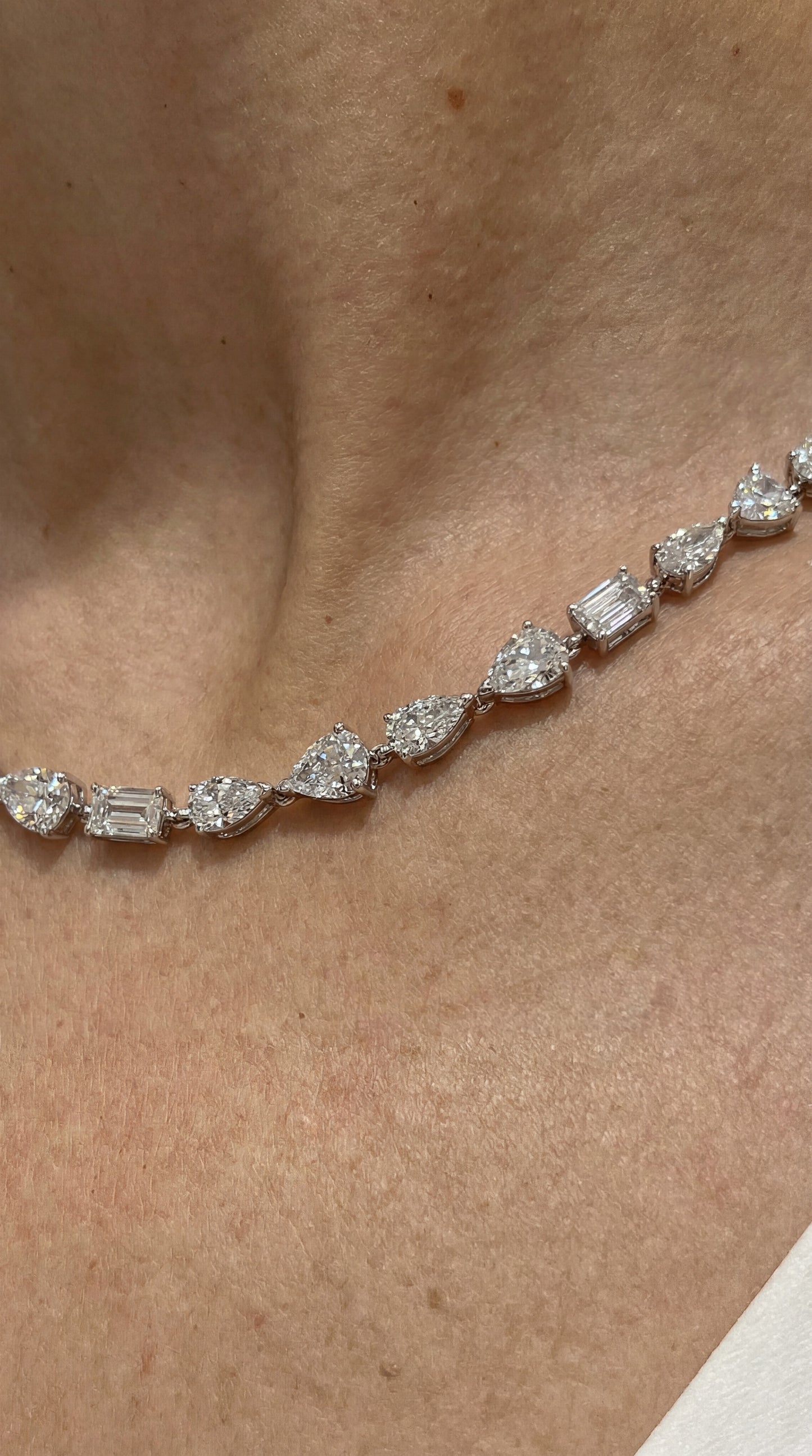 Mix Shape Diamond Necklace (ARJS3687)