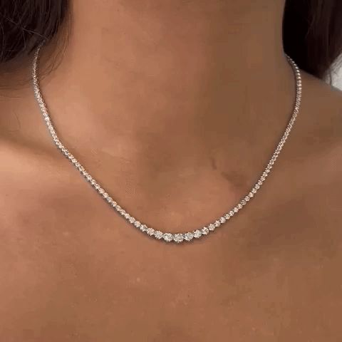Round Graduation Diamond Necklace (ARJS3708)