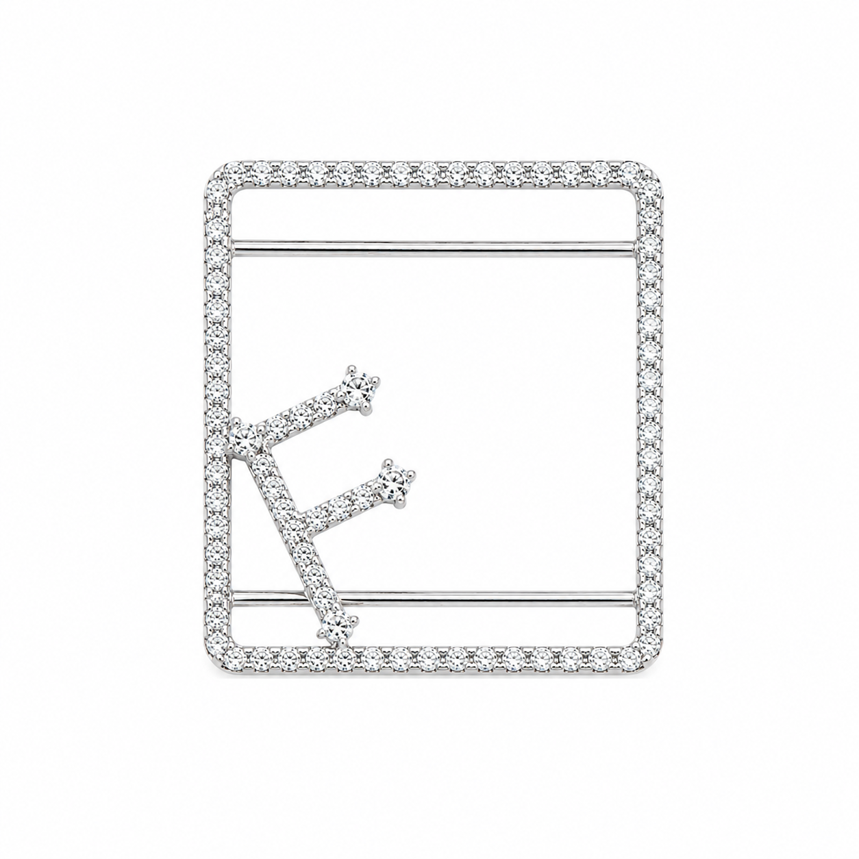F Letter Diamond Whoop Case in White Gold (ARJS4165F)