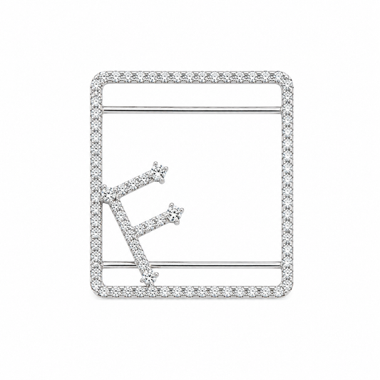 F Letter Diamond Whoop Case in White Gold (ARJS4165F)
