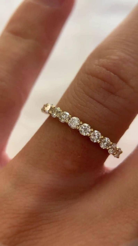Round Half Eternity Band in Yellow Gold (ARJS3392)