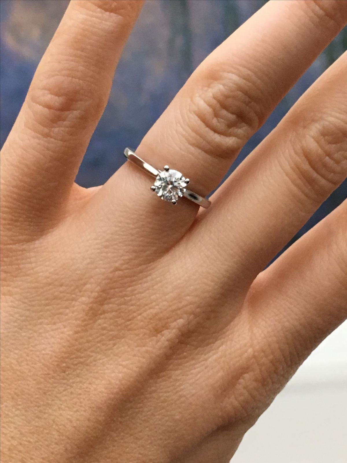 Round Diamond Ring in White Gold (ARJS3274)