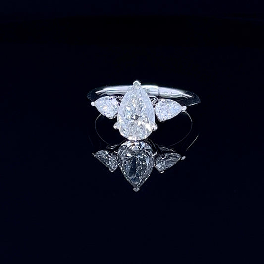 1.50 CT Pear Triology Diamond Ring (ARJS3010)