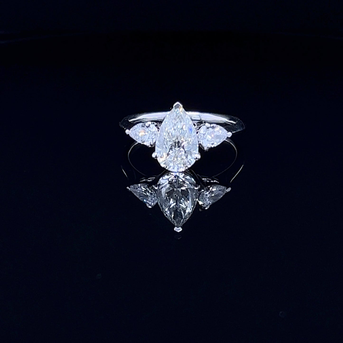 1.5 CT Pear Triology Diamond Ring (ARJS3011)