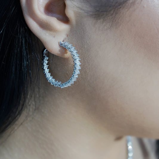 Marquise Hoop Diamond Earrings (ARJS2459)