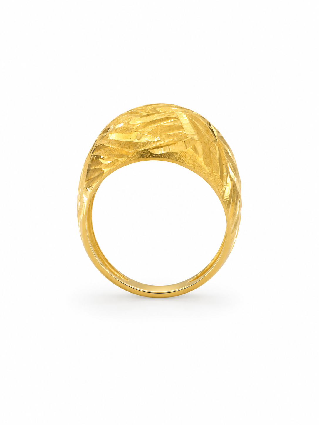 18k Gold Textured Dome Ring Collection (GJEW266-270)