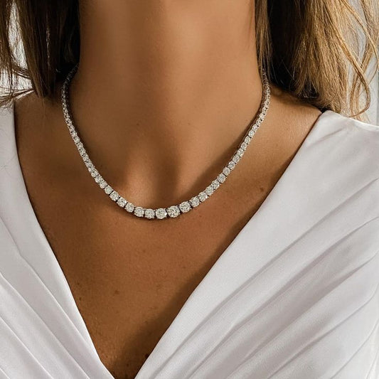 1 Carat round Graduation Necklace (ARJS4382)