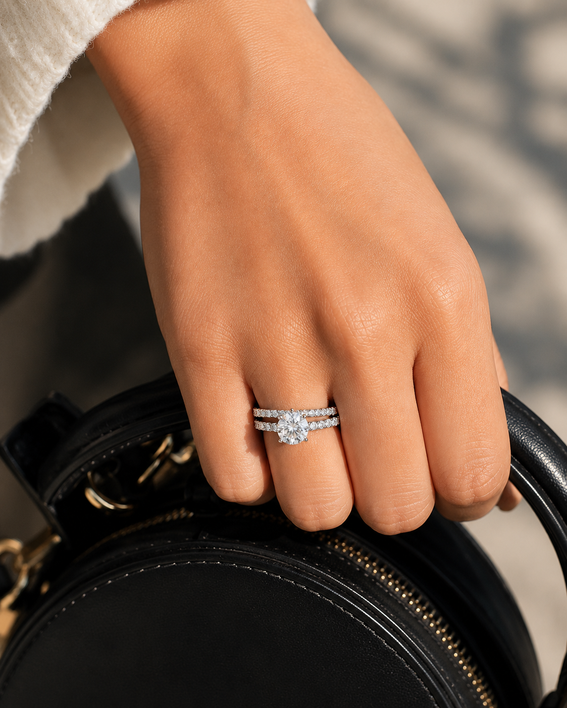 1CT Round Twin Band Diamond Ring (ARJS2334)