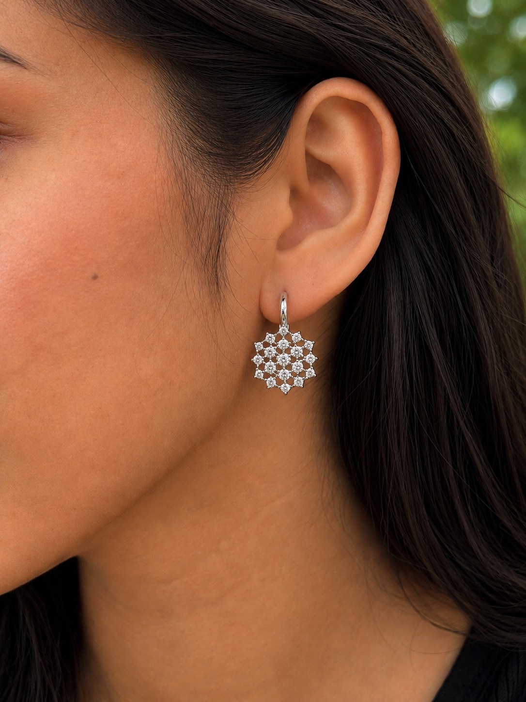 Round Small Hoops Diamond Earrings (ARJS2504)