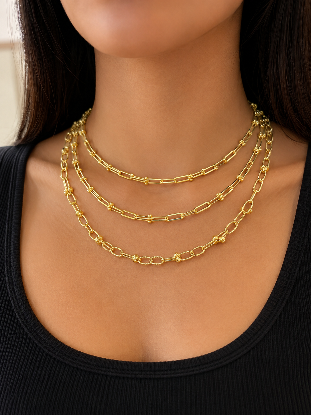 18k Gold Hardware Chain Necklace