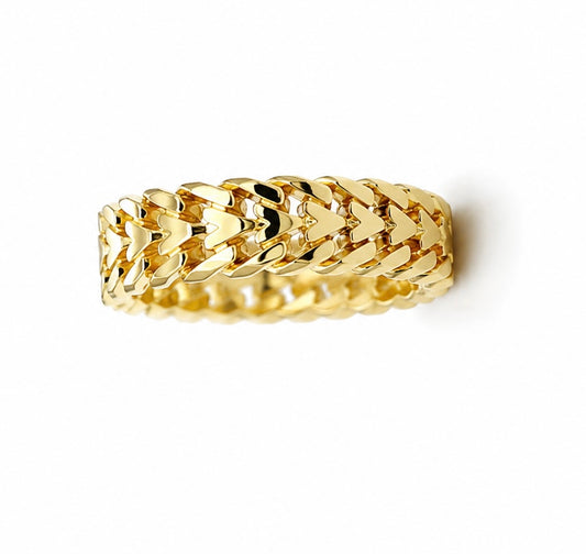 18k Gold Link Chain Design Ring (GJEW187-188)