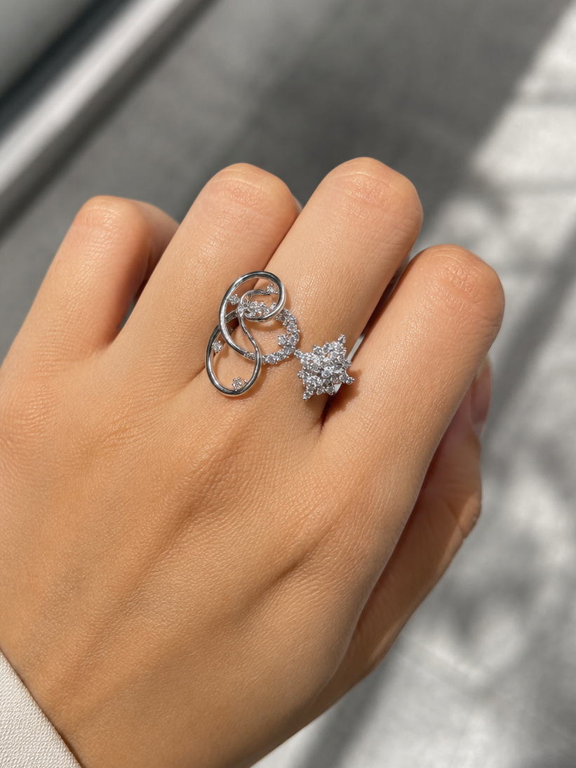 Cocktail Style Cluster Diamond Ring (BRD1244)