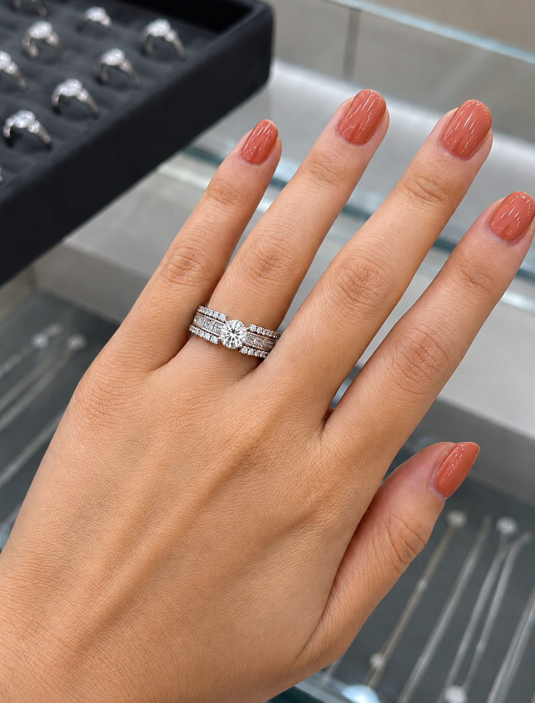 Round in Thick Band Diamond Ring (ARJ1103)