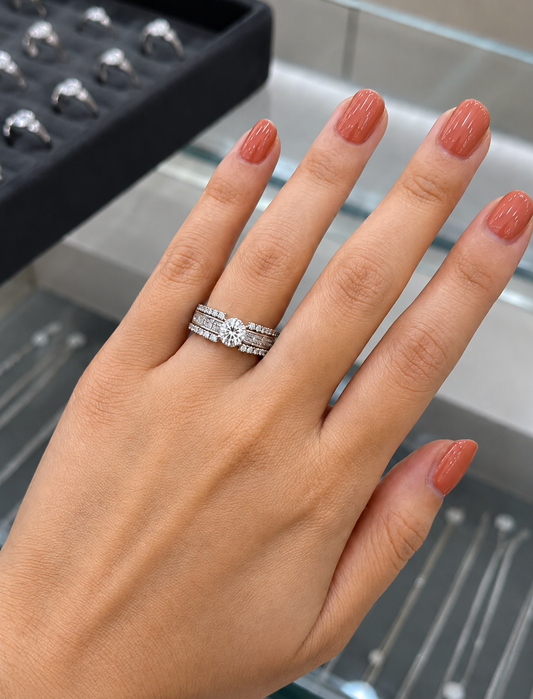 Round in Thick Band Diamond Ring (ARJ1103)