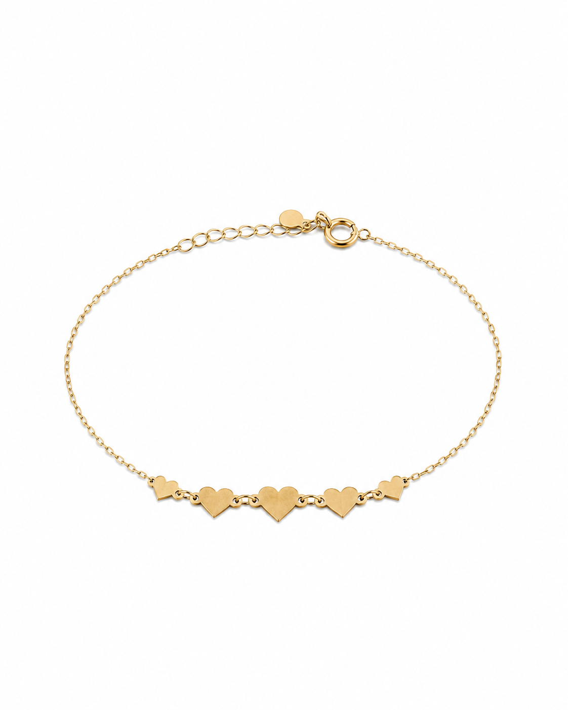18K Gold Minimalist Gold Heart Chain Bracelet (GJEW136)