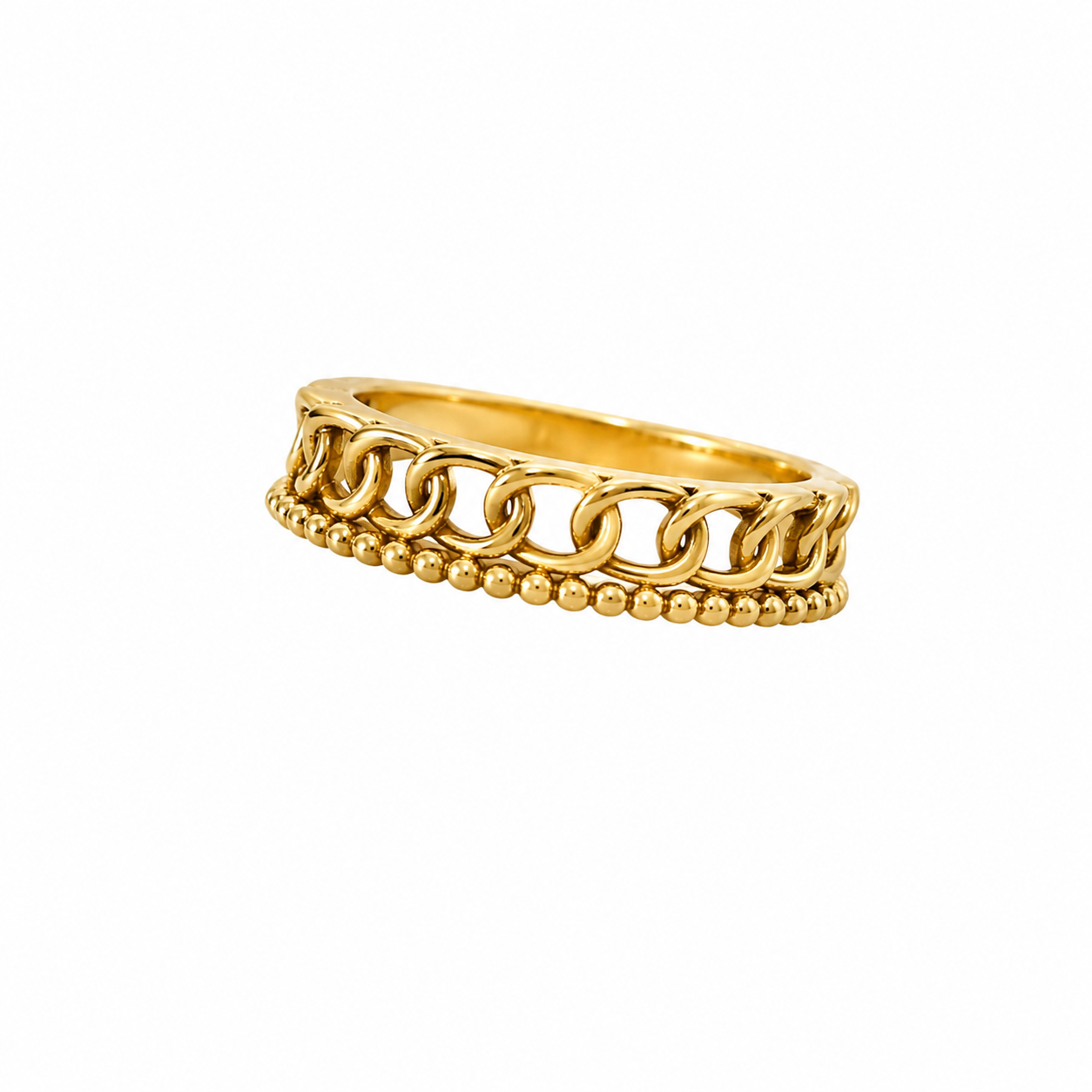 18K Gold Chain Link Ring (GJEW93)