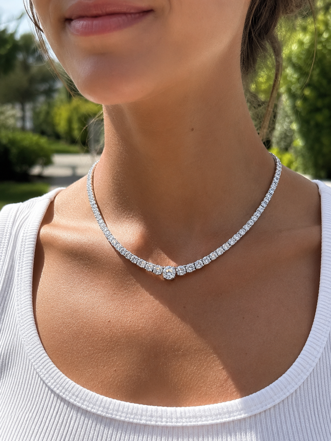 2 Carat Round Graduation Tennis Necklace (ARJS4128)
