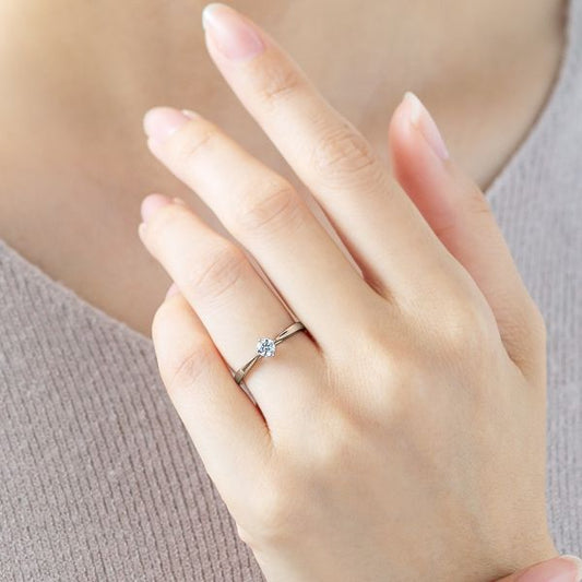 Round Diamond Ring in White Gold (ARJS3264)