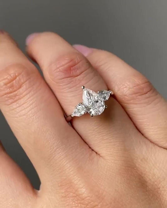 1 Carat Pear Pear Triology Diamond Ring (ARJS4252)