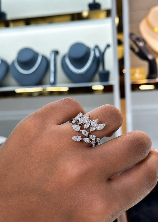 Pear & Marquise Overlap Diamond Ring (ARJS4027)