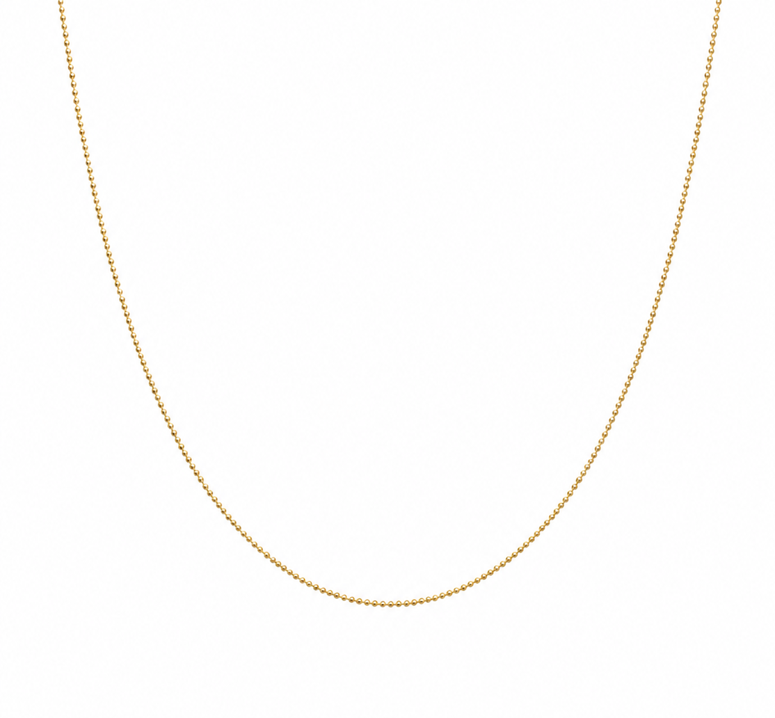 18K Gold Minimalist Bead Chain Necklace (GJEW183)