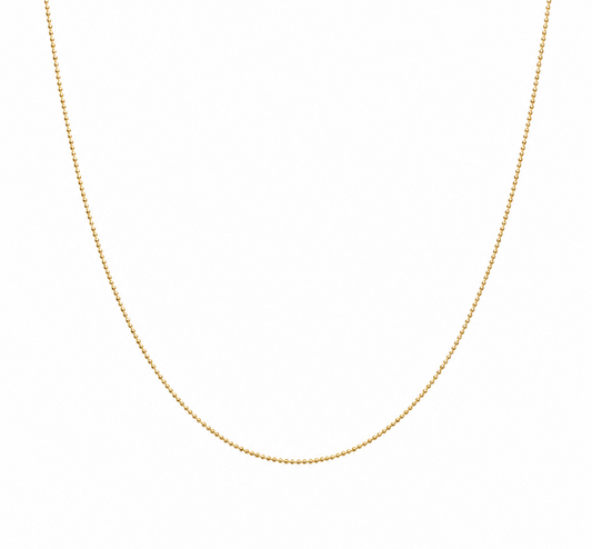 18K Gold Minimalist Bead Chain Necklace (GJEW183)